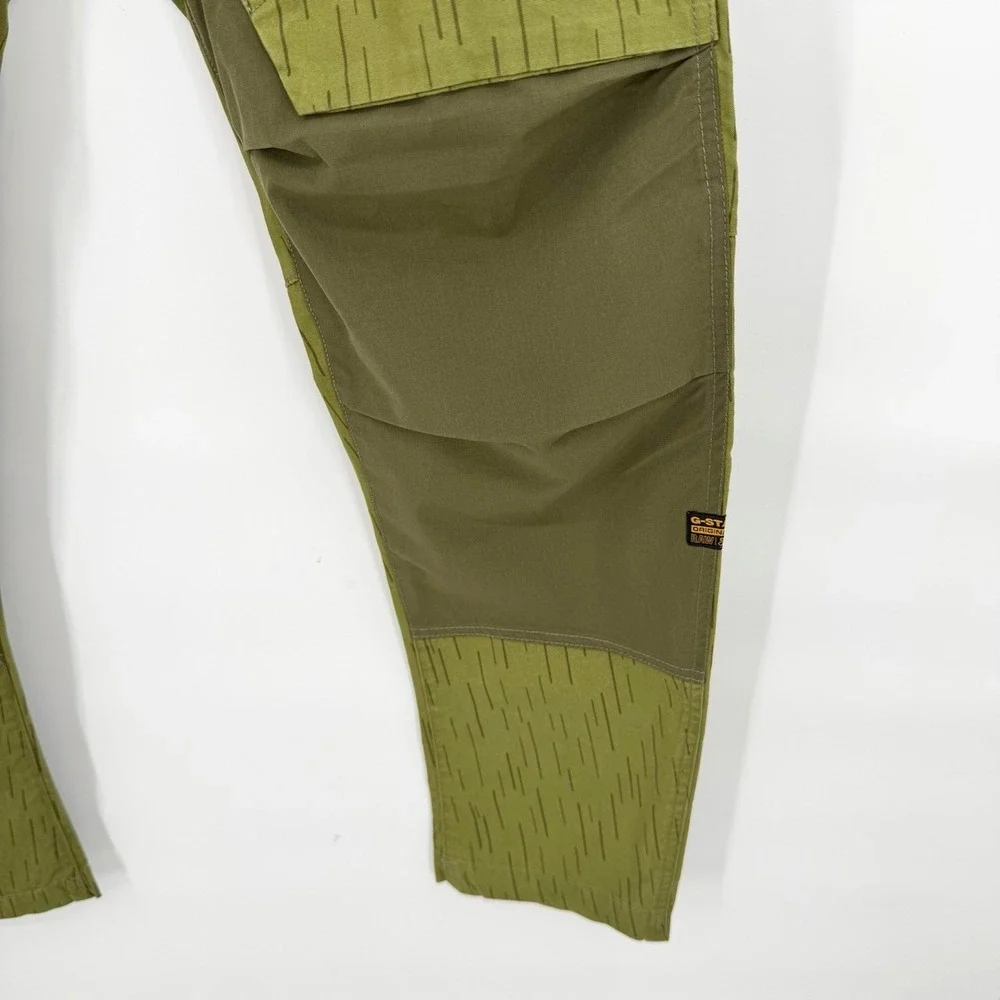 NEW G-Star Raw Mens 31/32 Cargo Pants 3D Regular Tapered Mayfly Rain Camo Green‎